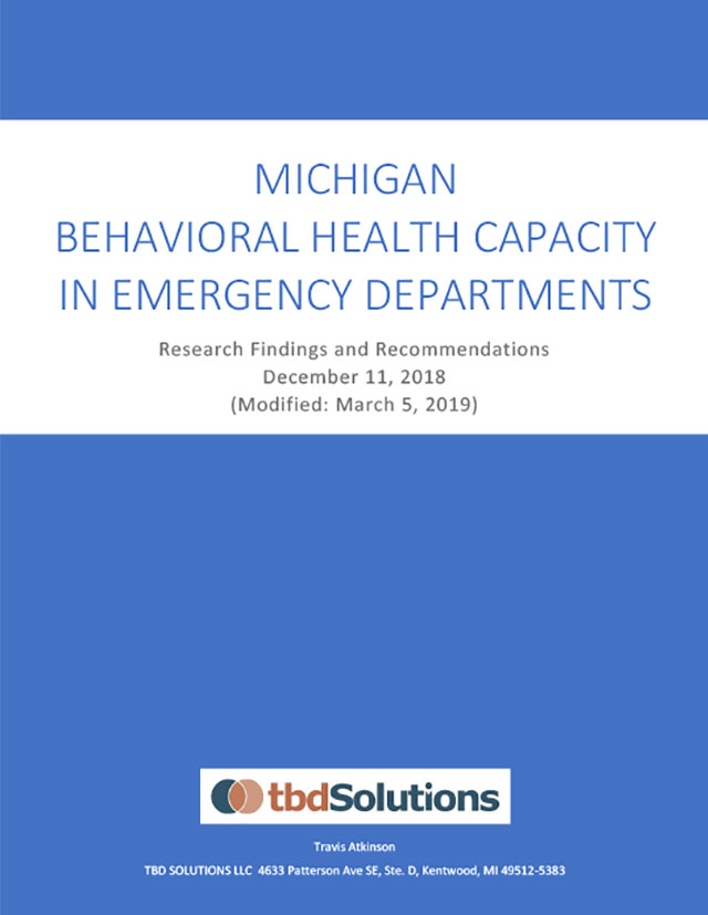 Michigan Behavioral Health Capacity In Emergency Departments